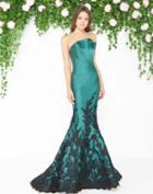 Mac Duggal - 80761d Floral Lace Pleated Mermaid Dress