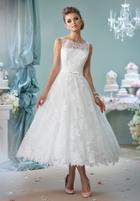 Enchanting By Mon Cheri - 116136 Tea Length Lace Wedding Dress
