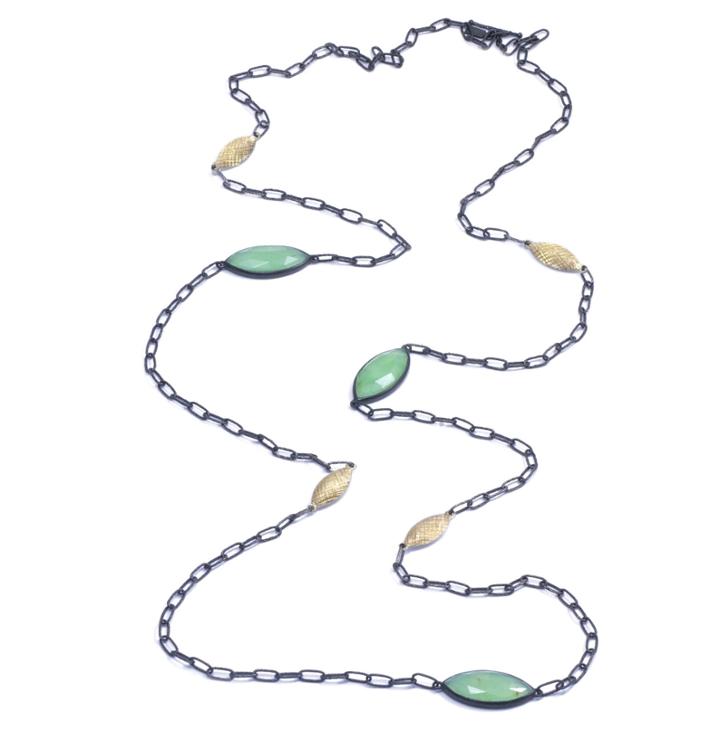 Nina Nguyen Jewelry - Station Gold & Oxidized Necklace