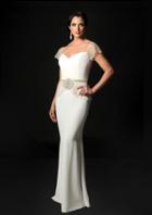 Daymor Couture - Rosette Accented Sheath Dress 8009