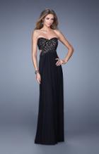 La Femme - 20733 Sweetheart Lace Cut Out Evening Gown