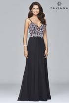 Faviana - S7951 Long Fit And Flare Dress With Beaded Bodice