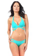 Voda Swim - Turquoise Envy Push Up Wrap Top