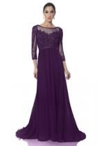 Terani Couture - Illusion Quarter Sleeves Gown 1611m0642b
