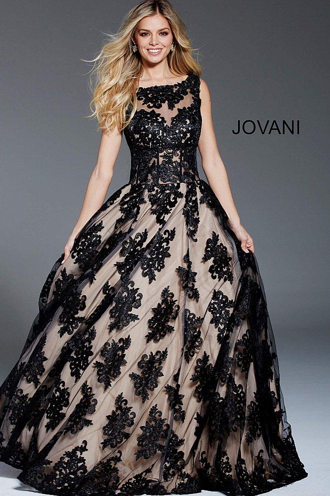 Jovani - 57821 Lace Illusion Bateau Ballgown