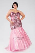 Sydney's Closet - Sc7097 Plus Size Dress In Pink Rose