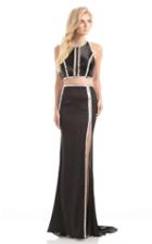 Johnathan Kayne - 7018 Two-piece Crystal Trim Evening Gown