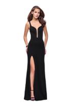La Femme - 25720 Plunging Sweetheart Fitted Jersey Dress