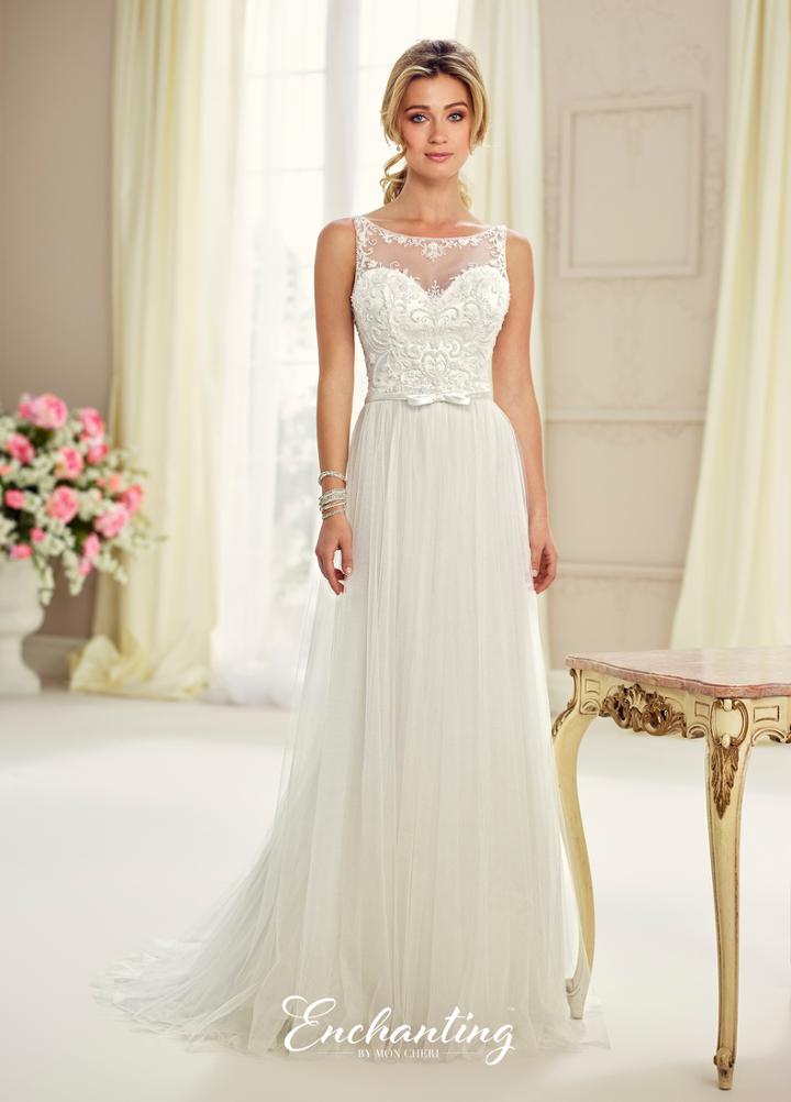 Enchanting By Mon Cheri - 217103 Beaded Tulle Wedding Gown