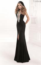 Tarik Ediz - Deep V-neckline Long Dress 92403