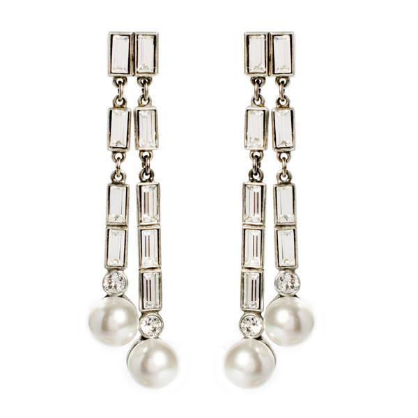 Ben-amun - Crystal With Pearl Drop Post Earrings