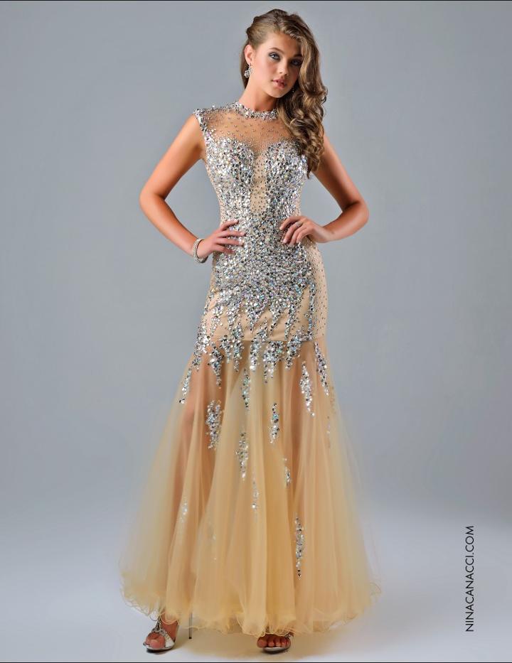 Nina Canacci - 7305 Dress In Nude/silver