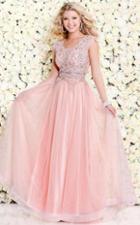 Shail K - Long Sheer Lace Prom Dress 4063