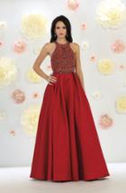 May Queen - Divine Gilt Embroidered Halter A-line Gown Rq7481