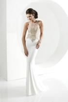 Tiffany Designs - Shimmering Long Sleek And Sexy Open Back Dress 16137