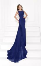 Tarik Ediz - 92674 Embellished Sleek Dress With Long Train