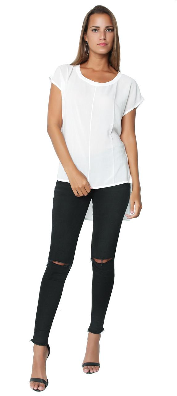 Splendid - Cap Sleeve Long Back Top White