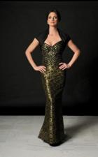 Daymor Couture - Gilded Applique Evening Gown And Bolero Jacket 514