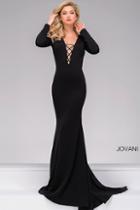 Jovani - Jersey Long Sleeve Prom Dress 45062
