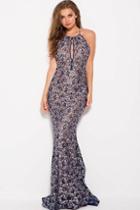 Jovani - 58497 Lace Halter Sheath Dress