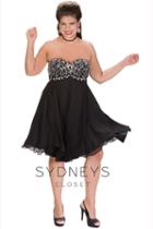 Sydney's Closet - Strapless Sweetheart Crystal Empire A-line Cocktail Dress Sc8075
