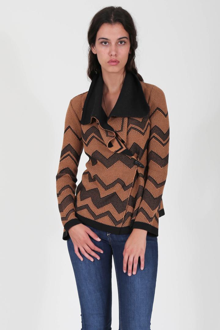 Goddis - Malik Chevron Knit Jacket In Fairmont