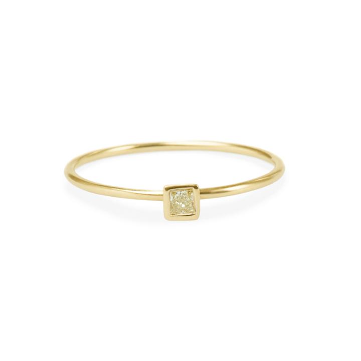 Elizabeth Buenaventura - Large Square Yellow Diamond Friendship Ring