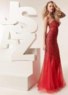 Jasz Couture - 6216 Strapless Ombre Beaded Trumpet Gown