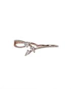 Cz By Kenneth Jay Lane - Rose Gold Plated Pave Double Finger Ring