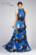 Ieena For Mac Duggal - 25228 Sleeveless Gown In Blue Multi