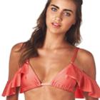 Montce Swim - Coral Shimmer Kensie Ruffle Top