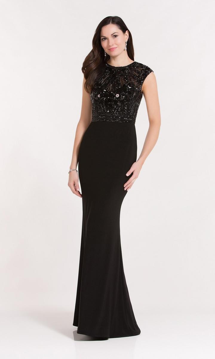 Alyce Paris - 27176 Cap Sleeve Beaded Jersey Long Dress