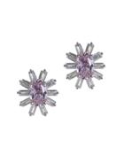 Cz By Kenneth Jay Lane - Pink Oval And Baguette Earring