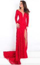 Rachel Allan Prima Donna - 5941 Off Shoulder Lace Overlay Evening Gown