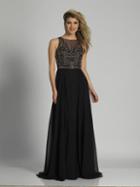 Dave & Johnny - A6411 Sleeveless Embellished A-line Gown