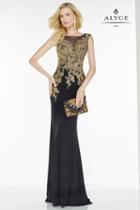 Alyce Paris Black Label - 5737 Dress In Black Gold