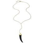 Heather Hawkins - Bar Chain Y Necklace - Black Horn