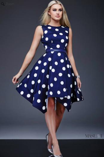 Jovani - Sleeveless Jewel Neckline Dress In Printed Bodice M378