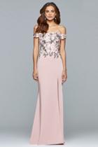 Faviana - S10021 Lace Off Shoulder Sheath Dress