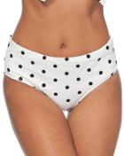 Nicolita Swimwear - Haute Dot Peek-a-bow Bikini Bottom Coral White With Black Polka Dot