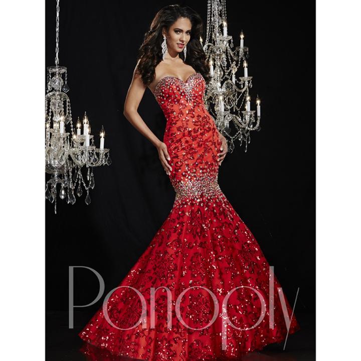 Panoply - Sweetheart Sequined Embellished Evening Gown 14783