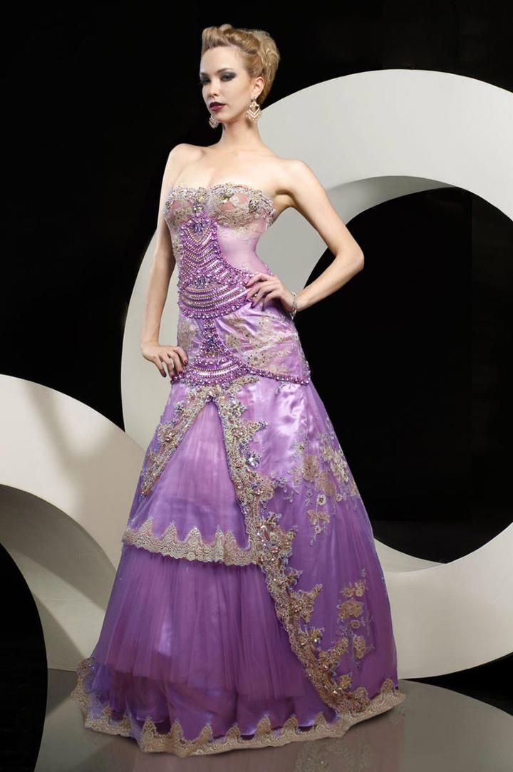 Mnm Couture - 5686 Beaded Semi-sweetheart A-line Dress