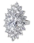 Cz By Kenneth Jay Lane - Statement Marquise With Round Border Ring