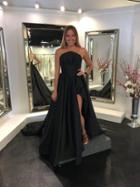 Jovani - S57821 Strapless Ballgown With Long Train