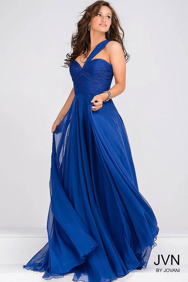 Jovani - Ruched Bodice Chiffon Prom Dress Jvn22066