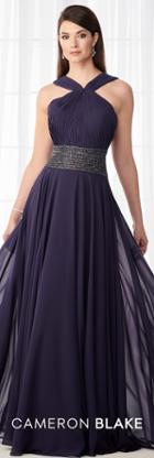 Cameron Blake - 218615 Ruched Halter A-line Evening Dress