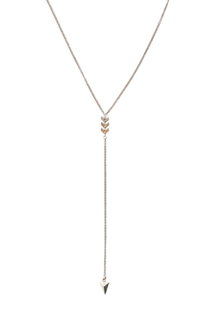 Heather Gardner - Chevron Lariat Necklace In Gold, Silver, Rose Gold, Or Mixed Metal