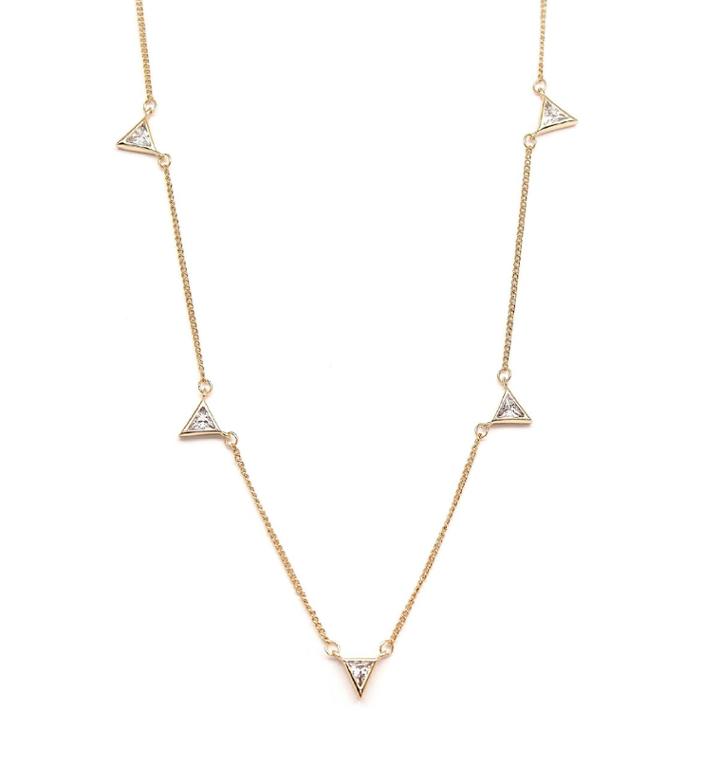 Rachael Ryen - Multi Triangle Necklace In Gold