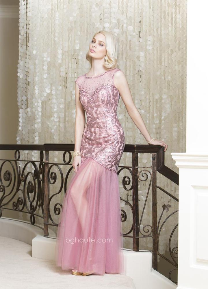 Bg Haute - G3110 Dress In Dusty Rose