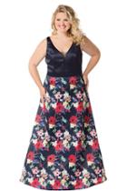Celebrations By Sydney's Closet - Ce1811 Floral V-neck A-line Dress